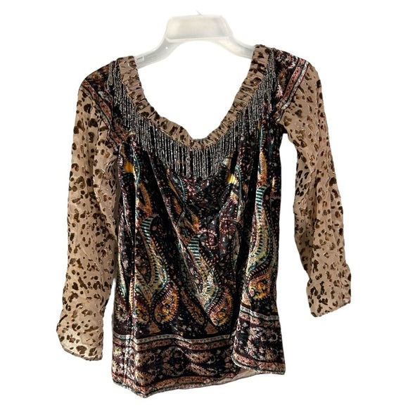 Haute Hippie Velvet Sahara Off-the-Shoulder Beaded Top Size Small NEW NWT - Picture 7 of 9